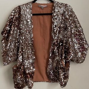 Sequin Blazer with Pockets